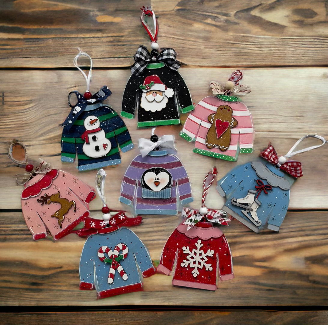 Christmas Sweater Ornament Pick One