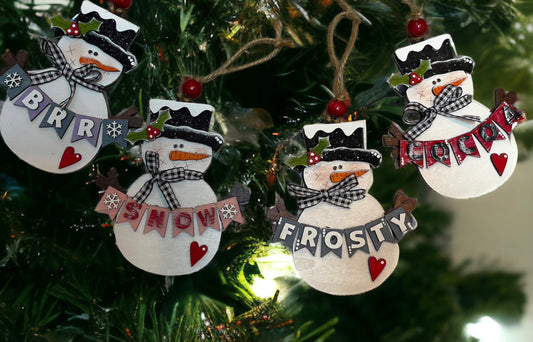Snowman Banner Ornaments (Pick One)